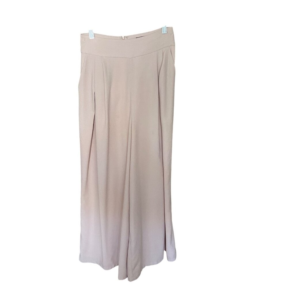 Beulah Style Womens Beige Wide-Leg Pants S 100% Polyester